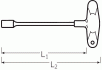 Nástrčný šestihranný klíč s T rukojetí12mm délka čepele 200mm