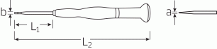 Šroubovák pro elektroniku, plochý 0,25mm x 1,2mm délka čepele 40mm