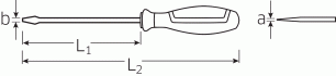 Plochý šroubovák DRALL+ 1,2mm x 6,5mm délka čepele 125mm